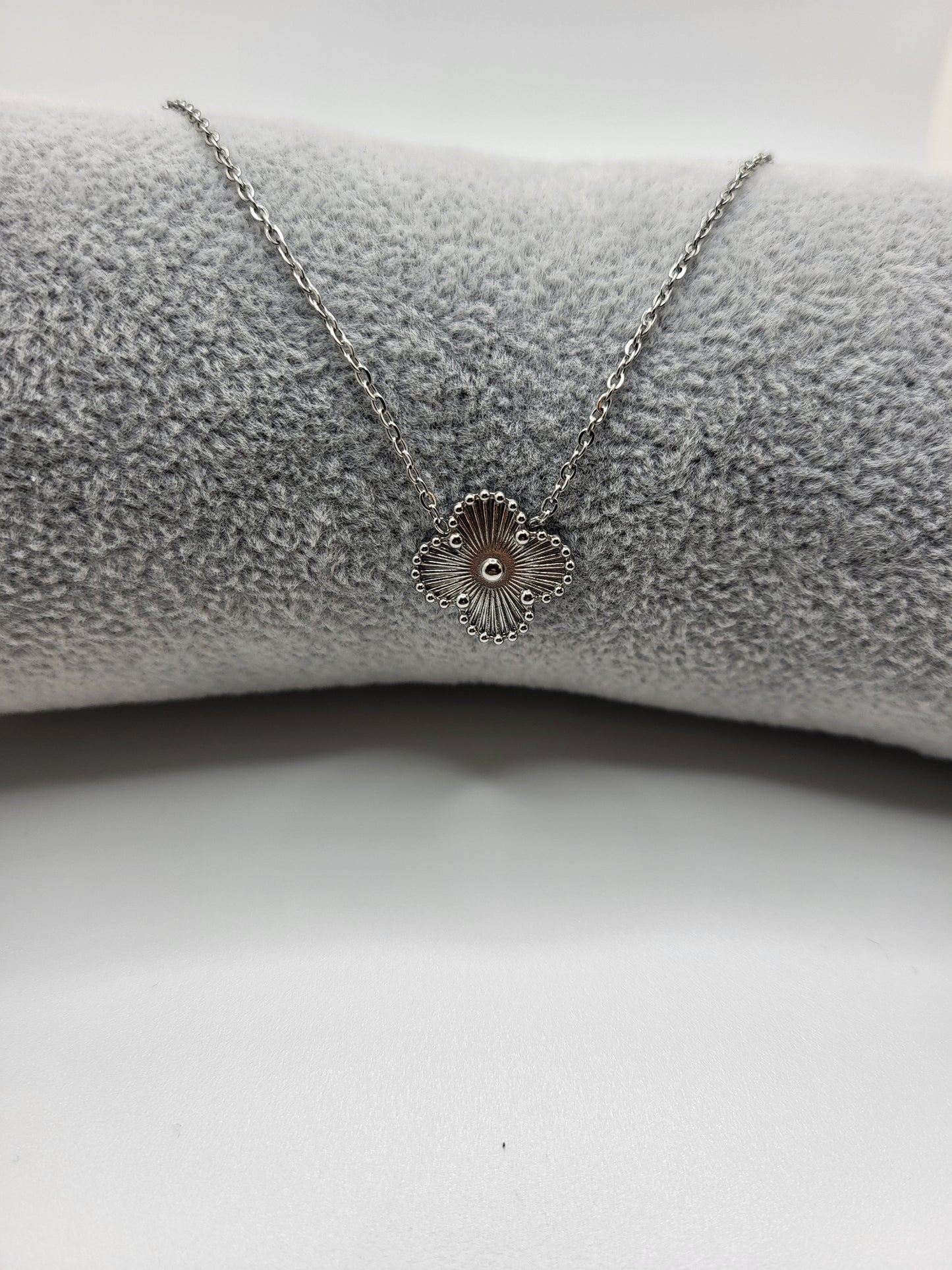 Silver Colour Stainless Steel Clover Pendant